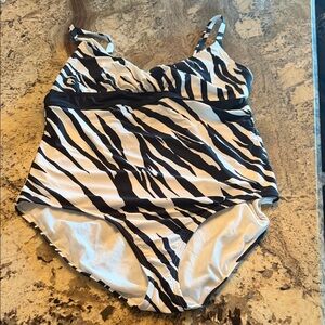 Black & White Zebra One-Piece Swimsuit - Classic Stripes